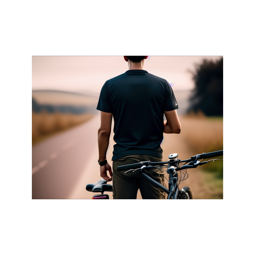man som står med ryggen till med sin cykel